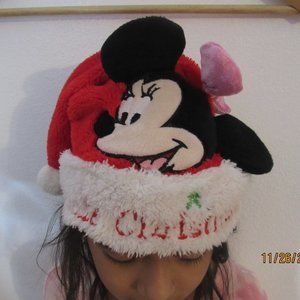 Vtg Disney Dan Dee Collectors Choice Minnie Mouse Ears Christmas Santa Hat Youth